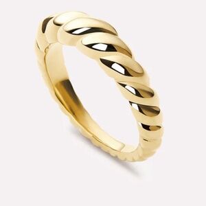 Ana Luisa Rope Slim Gold Twisted Band Croissant Ring